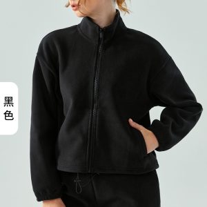 Austrian velvet zipper casual sweatskin cardigan outer sleeve female