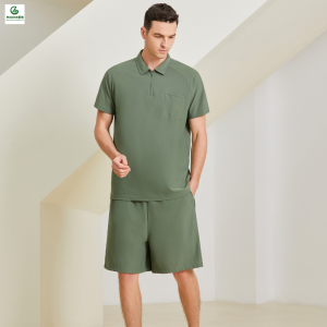 Men’s sports suit spring and summer high -end loose casual pants speed dry short -sleeved fitness suit