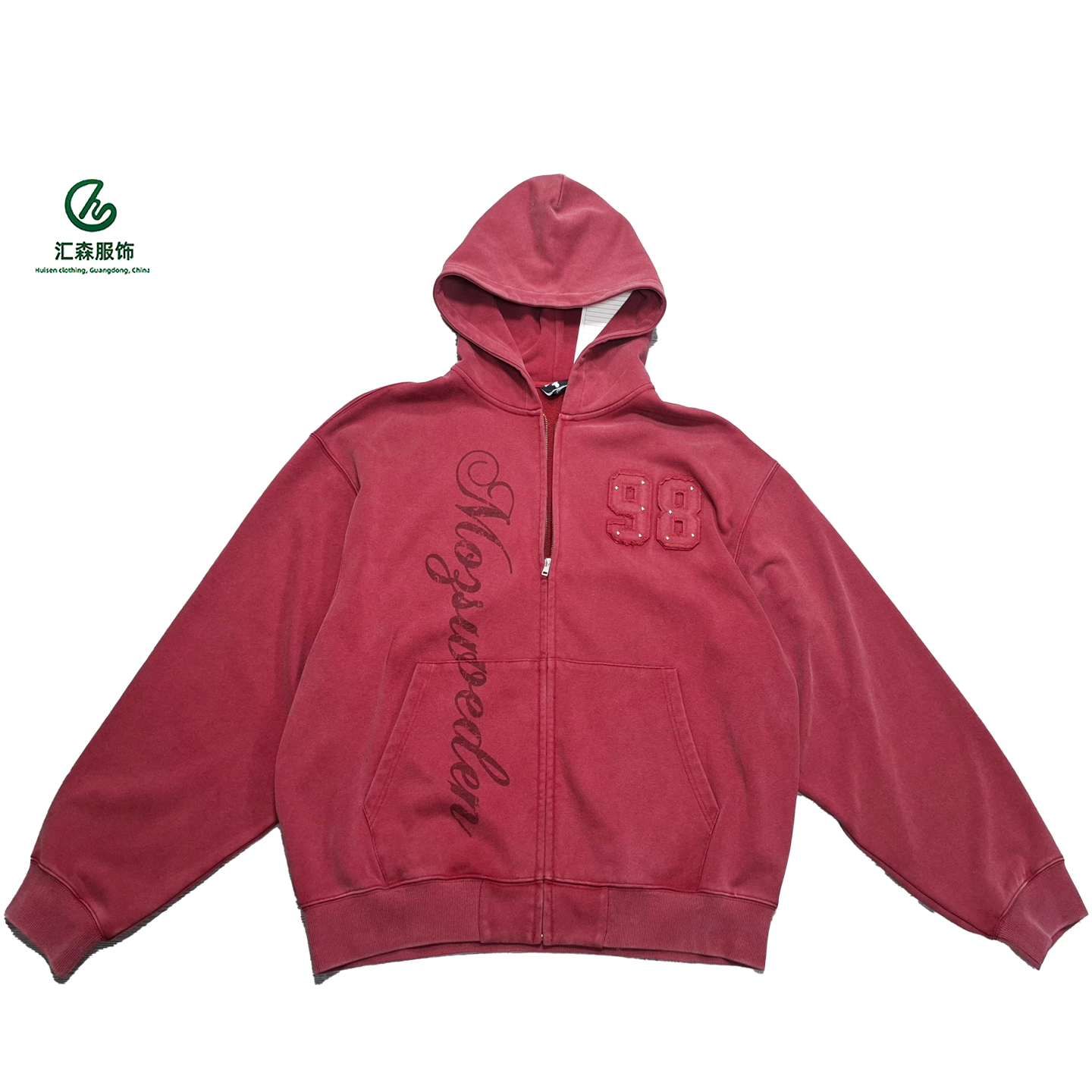 Custom Men's Sweatshirt Autumn and Winter European and American Style Hooded Cardigan Jacket - Image 3